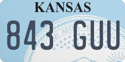 KS license plate 843GUU