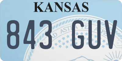 KS license plate 843GUV