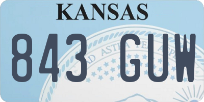 KS license plate 843GUW