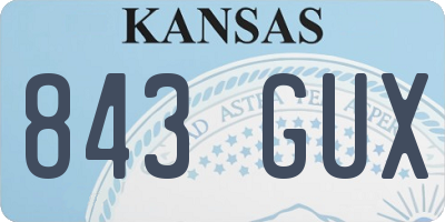 KS license plate 843GUX
