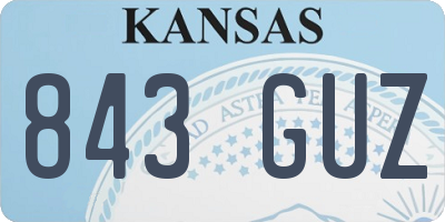 KS license plate 843GUZ