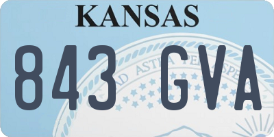 KS license plate 843GVA