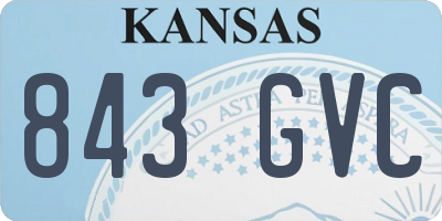 KS license plate 843GVC