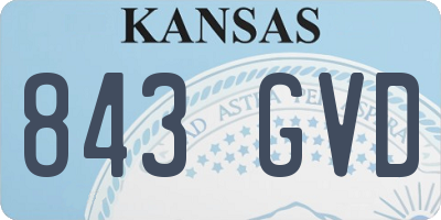 KS license plate 843GVD