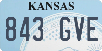 KS license plate 843GVE
