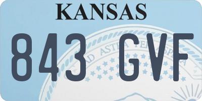 KS license plate 843GVF