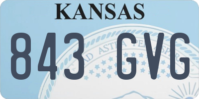 KS license plate 843GVG