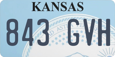 KS license plate 843GVH