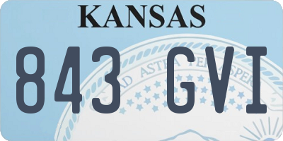 KS license plate 843GVI