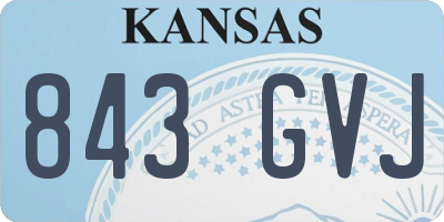 KS license plate 843GVJ