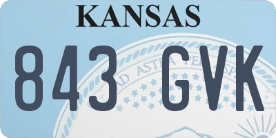 KS license plate 843GVK