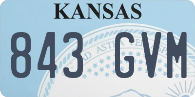 KS license plate 843GVM
