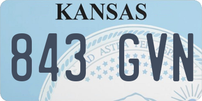 KS license plate 843GVN
