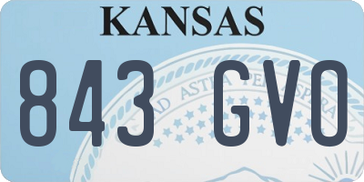 KS license plate 843GVO