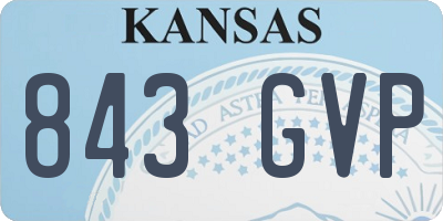 KS license plate 843GVP