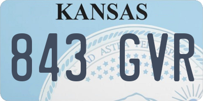 KS license plate 843GVR