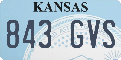 KS license plate 843GVS
