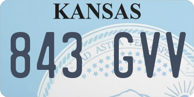 KS license plate 843GVV