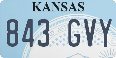 KS license plate 843GVY