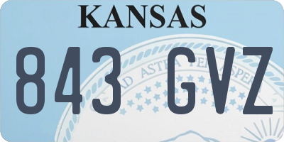KS license plate 843GVZ