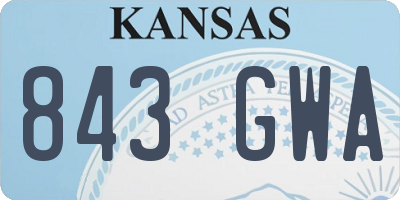 KS license plate 843GWA