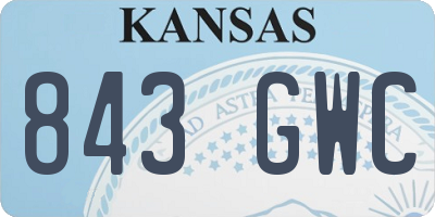 KS license plate 843GWC