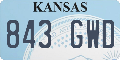 KS license plate 843GWD