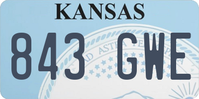 KS license plate 843GWE