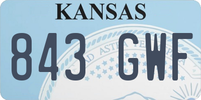 KS license plate 843GWF