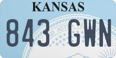 KS license plate 843GWN
