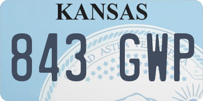 KS license plate 843GWP