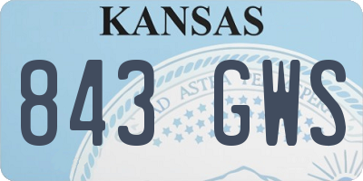 KS license plate 843GWS