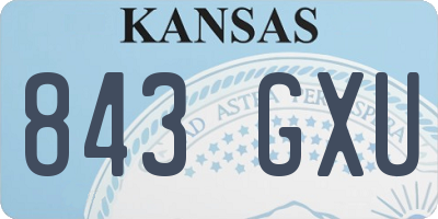 KS license plate 843GXU