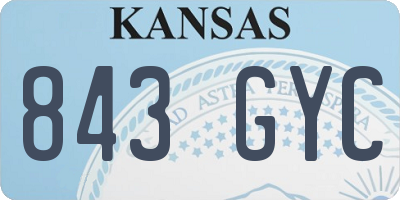 KS license plate 843GYC