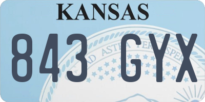 KS license plate 843GYX
