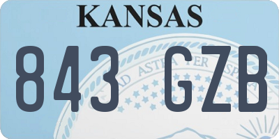 KS license plate 843GZB