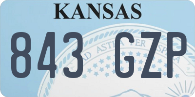 KS license plate 843GZP