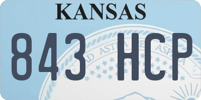 KS license plate 843HCP