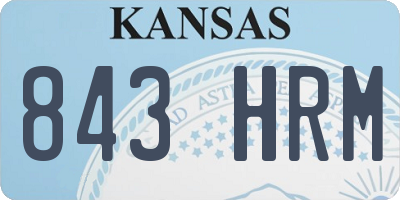 KS license plate 843HRM