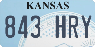 KS license plate 843HRY