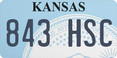 KS license plate 843HSC