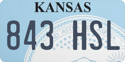 KS license plate 843HSL