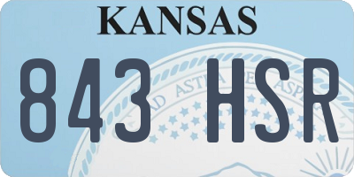 KS license plate 843HSR