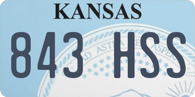 KS license plate 843HSS