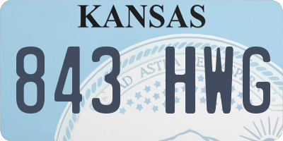 KS license plate 843HWG