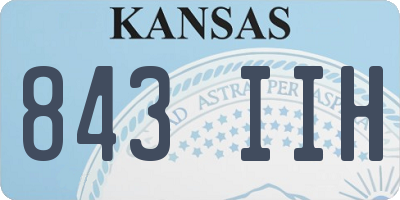 KS license plate 843IIH