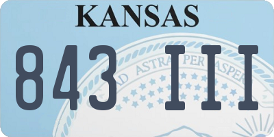 KS license plate 843III