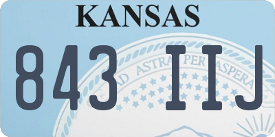 KS license plate 843IIJ