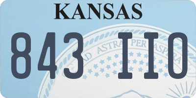 KS license plate 843IIO