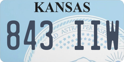 KS license plate 843IIW